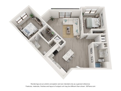 Model B2- 2 BR x 2BA